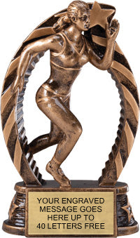 Track Female Star Flame Resin Trophy [RSF7-TKF]