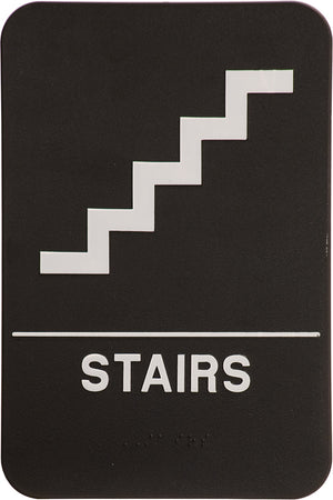 ADA 6 x 9 Black/White Stairs Sign [AJDA-108]
