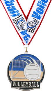 Volleyball Enameled Medal [M2EP-VB-S]
