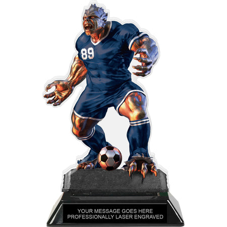Beast Soccer Choose Your Number Acrylic Trophy - 7 inch Navy [TACR7-BST-SC-NVY-Q]