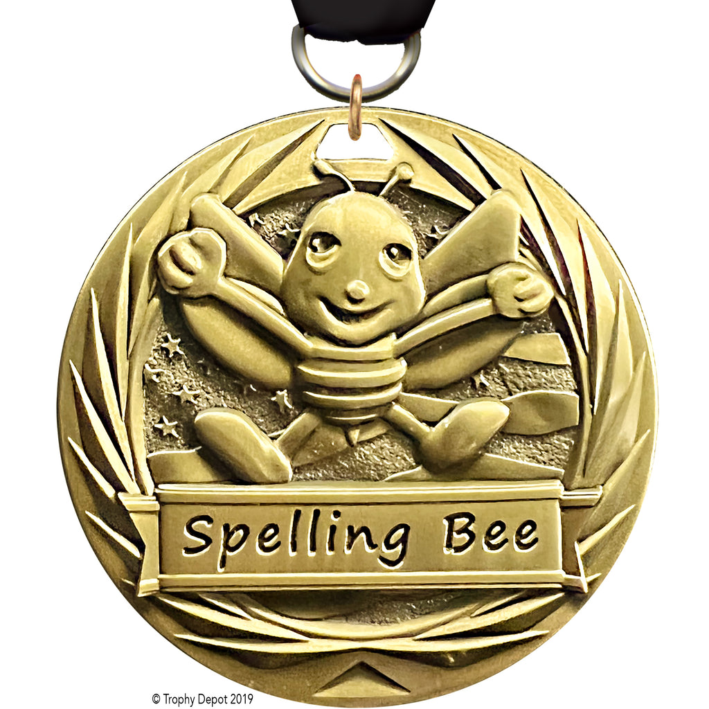 Spelling Bee 1.75 inch Blade 3D Diecast Medal [MBD1-SPB]