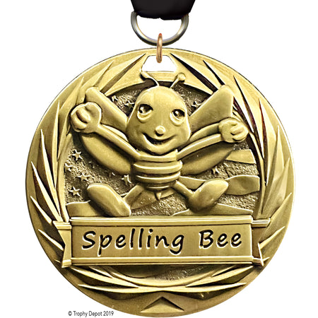 Spelling Bee 1.75 inch Blade 3D Diecast Medal [MBD1-SPB]