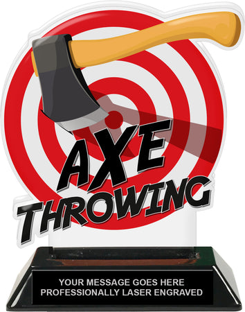 Axe Throwing Colorix-T Acrylic Trophy - 6.25 inch [TACR6-AXE-4824-Q]