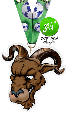 Ram Mascot Colorix-M Acrylic Medal [MACR375-RAM-Q]