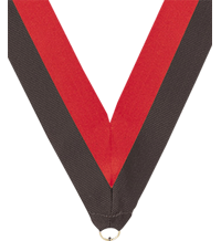 7/8 x 30 in. Black & Red Neck Ribbon [NKRB-1069]