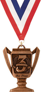 3rd Place Antique Bronze Trophy Cup Medal [MTM27-3RD]