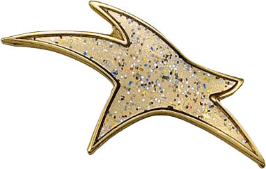 Gold Sparkle Modern Star Pin [PCM-STR-592G]