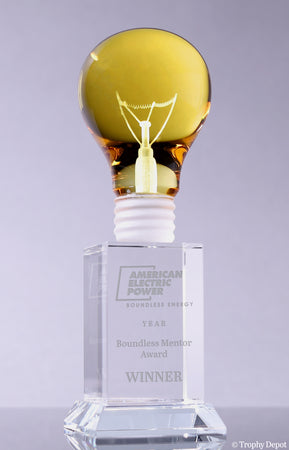 Crystal Yellow Light Bulb Award [CM66LB-8]