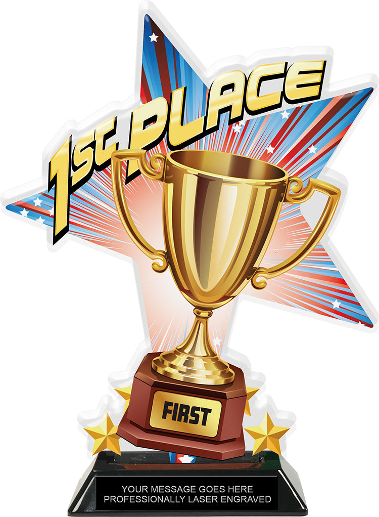 1st Place Shattered Star Colorix Acrylic Trophy- 10 inch [TACR10-STR-1ST-Q]