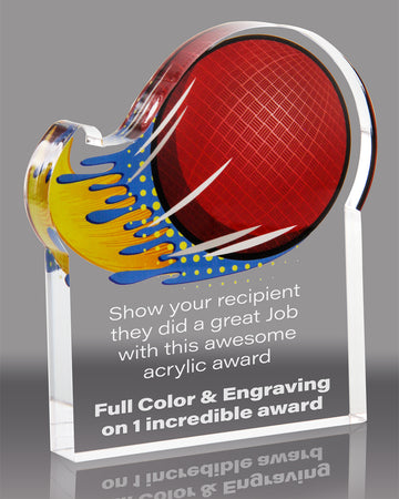 Dodgeball Splatters Acrylic Award- 3x4 inch [ASLM-34-DGBL-Q]