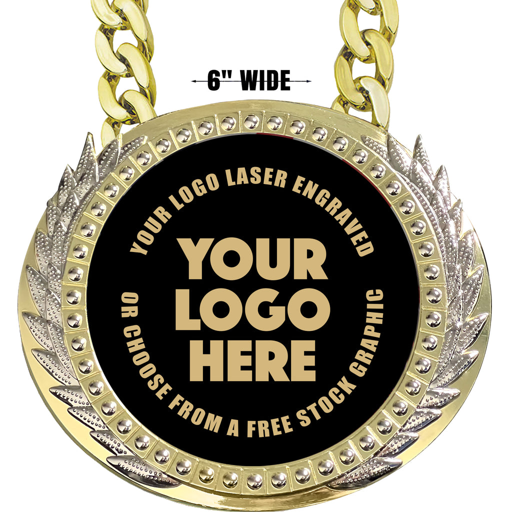 6 inch Presidential Metal Champ Chain w/ Black Engraving Plate [CECSPR-K]