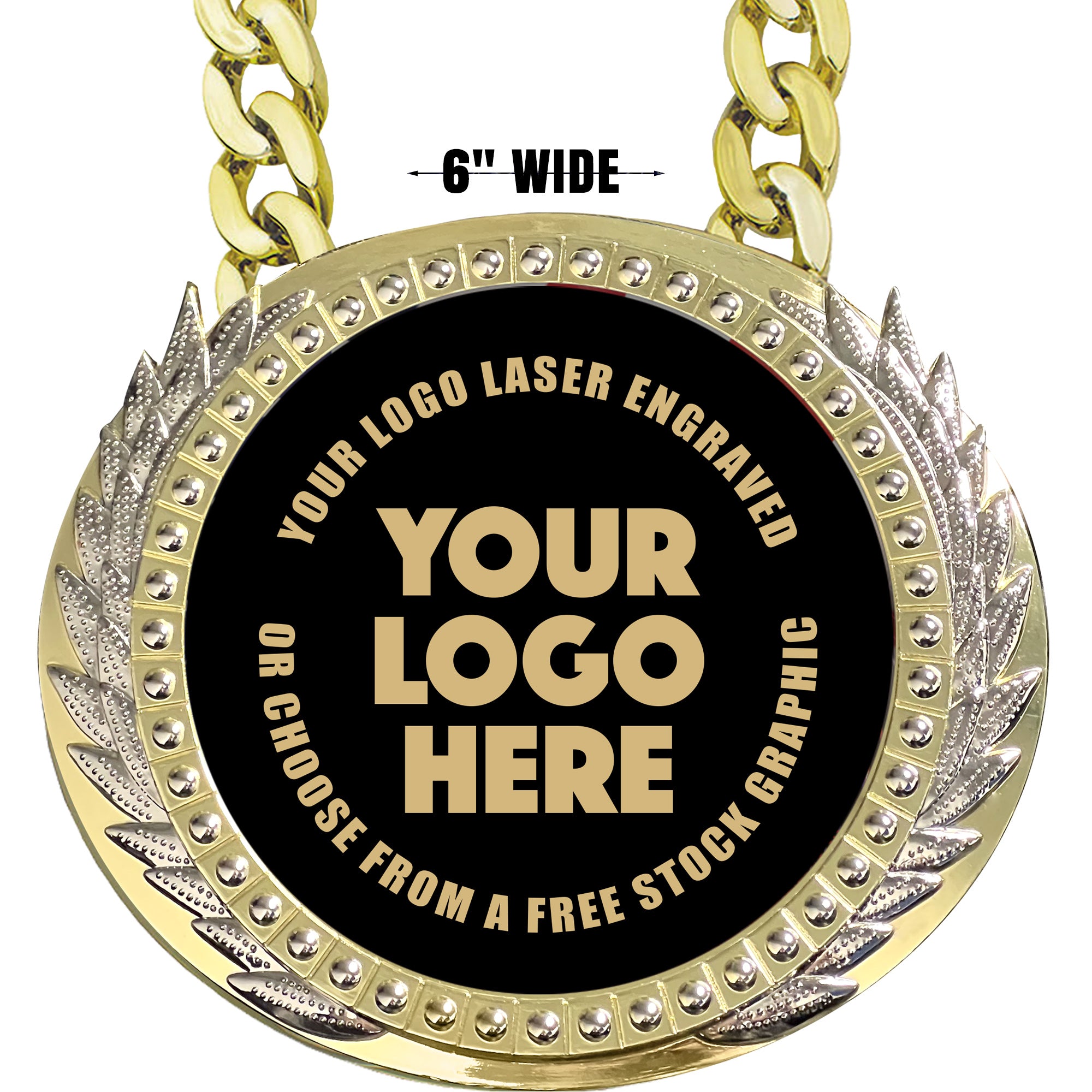 6 inch Presidential Metal Champ Chain w/ Black Engraving Plate [CECSPR ...