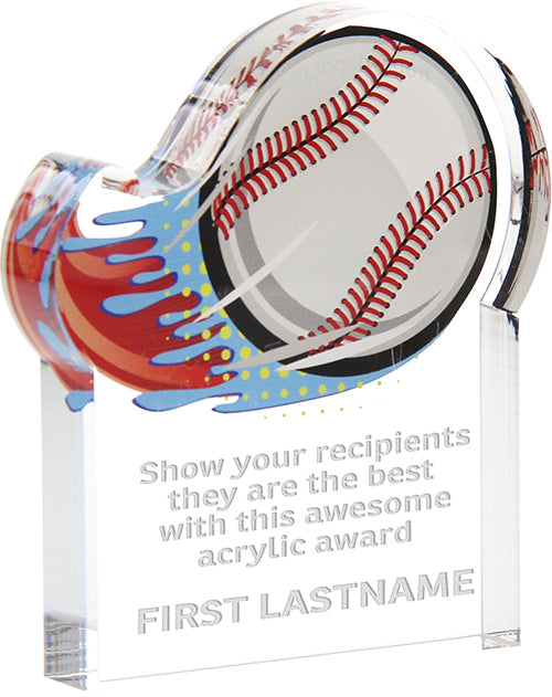 Baseball Splatters Acrylic Award- 5x6 inch [ASLM-56-BS-Q]