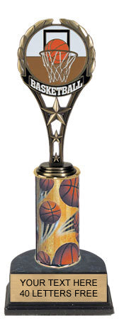 Basketball Painted Metal Sport Theme Trophy [PMT9-BK]