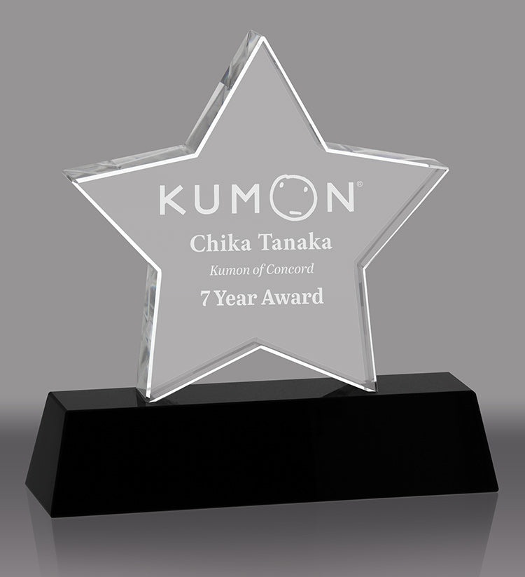 Crystal Supreme Star on Black Crystal Base- 7.25 inch [CYSTBS-7-X]