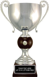 Silver Plated Italian Cups with Rosewood Stem