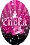 Cheerleading - Pink Stars Oval Insert [OV-3823]