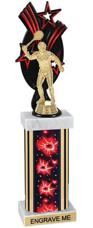 Triple Star Backdrop w/ Rectangle/Oval Column Trophy [T4BSQ]