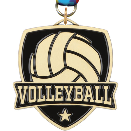 2.5" Volleyball Banner Shield Medal [MPSHD2-VB]