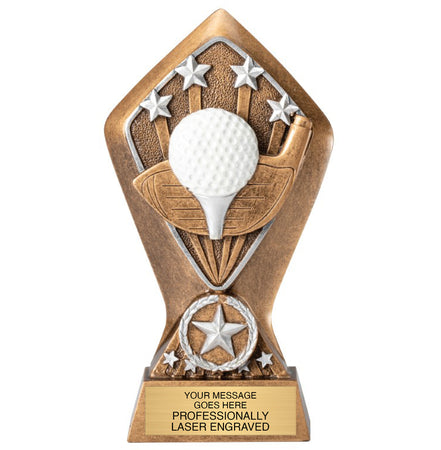 Radiant Diamond Star Resin Sculpture Trophy - 6.5" Golf [RM25D-GL]