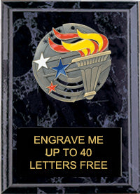 5"x7" Victory (torch) Dimensional Color Plaque [PEM5-VY]