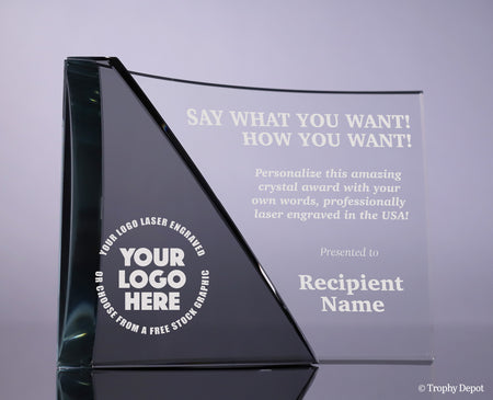 Curved Smoke Crystal Award [CM831-85]