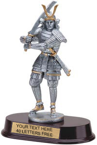 Samurai Swordsman Pewter Finish Resin Trophy [SGR32S]