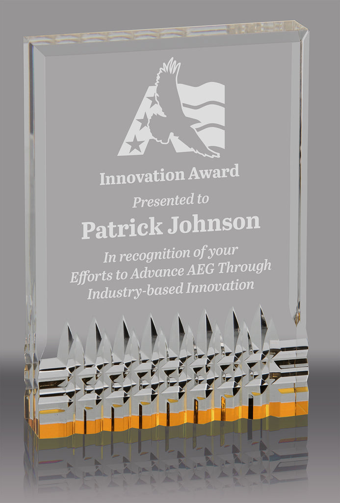 Reflective Base Acrylic Award- Gold 4.25x6 inch [ACRS-4G]