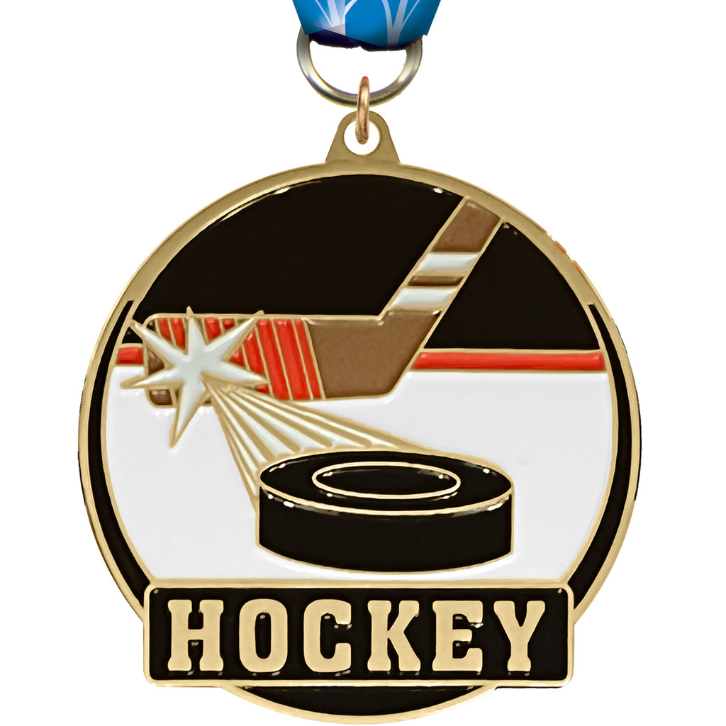 Hockey Enameled Medal [M2EP-HK]