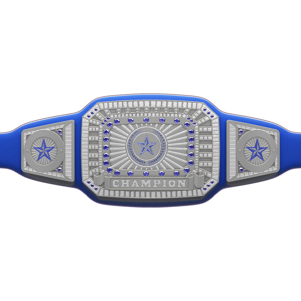 Champion Award Belt - Blue & Silver [CAB-52-BLU-S]