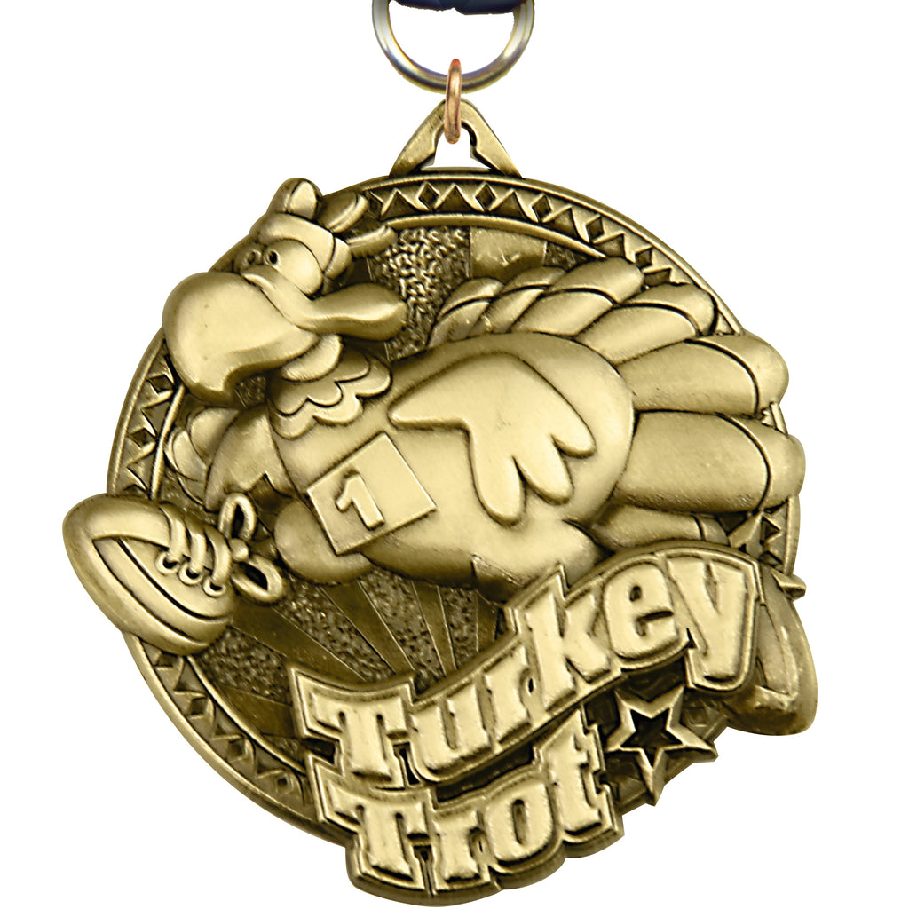 2" Turkey Trot Ultra-Impact 3-D Medal  MDTD2-TRKTRT