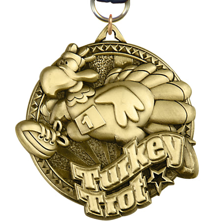 2" Turkey Trot Ultra-Impact 3-D Medal  MDTD2-TRKTRT