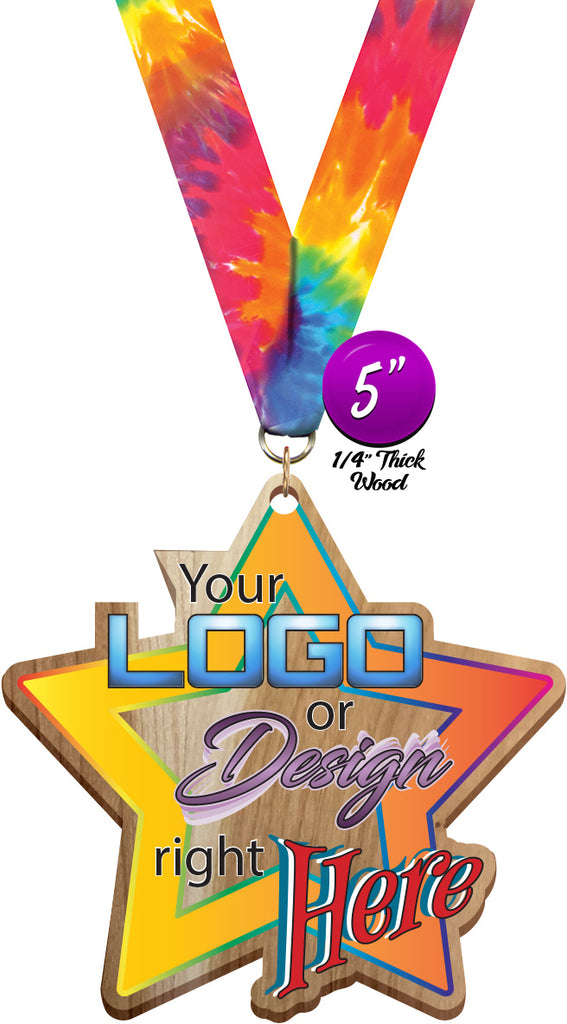 Custom Color Wood Medal- 5 inch [MXWM5]