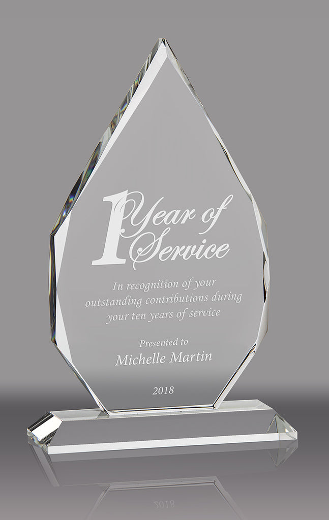 Optical Crystal Flame Award - 6.75 inch [CRFL-7-X]