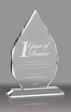 Optical Crystal Flame Award - 6.75 inch [CRFL-7-X]