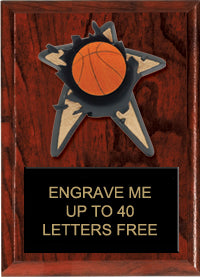 Basketball Spring Loaded Plaque [PRBI68-BK]