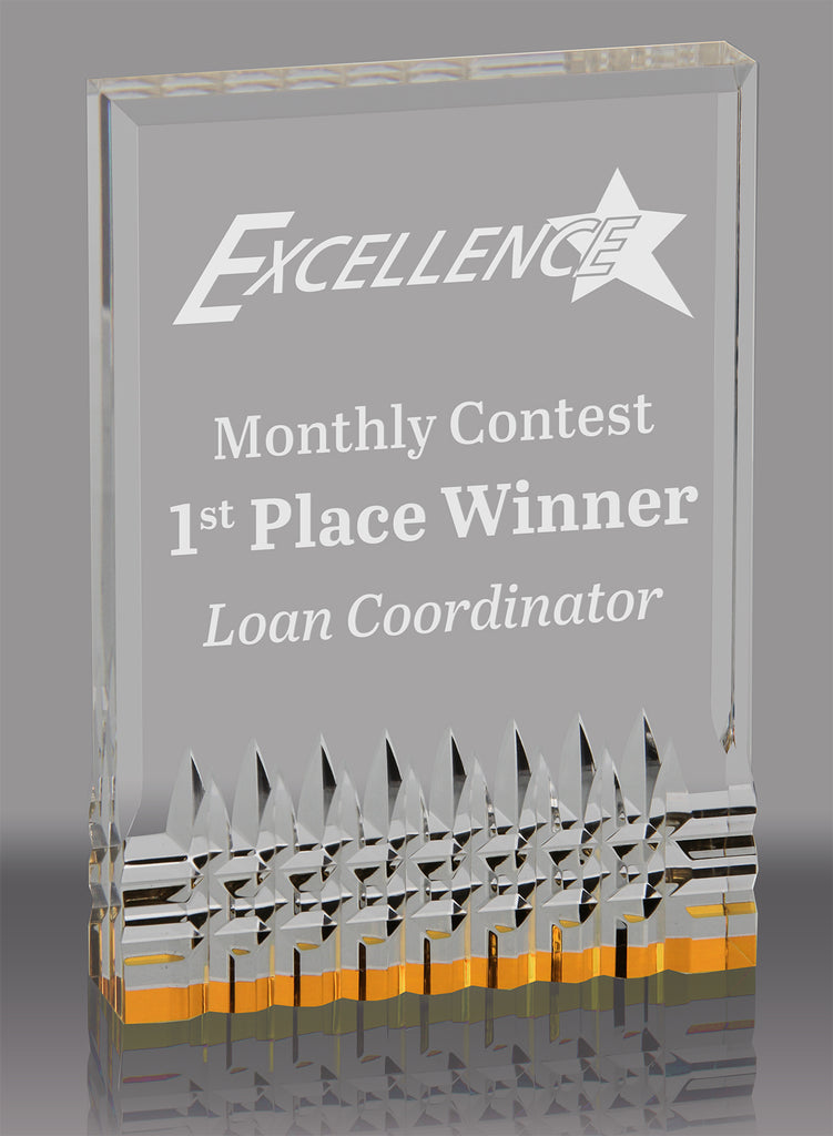 Reflective Base Acrylic Award- Gold 5x7 inch [ACRS-5G]