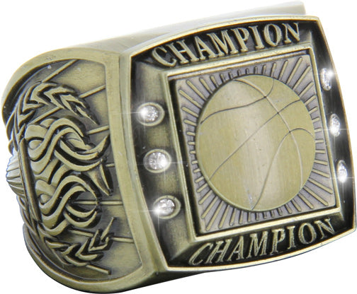 Championship Ring with Activity Insert- Basketball Gold [RGSJ-G-CHMP-BK]