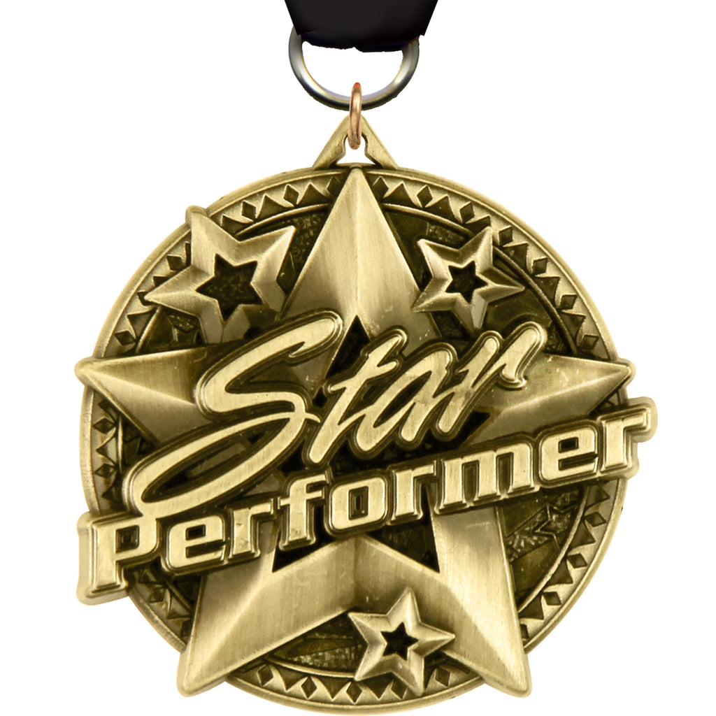2" Star Performer Ultra-Impact 3-D Medal [MDTD2-STRPRF]