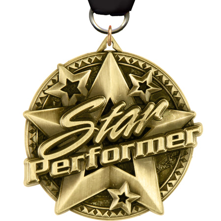 2" Star Performer Ultra-Impact 3-D Medal [MDTD2-STRPRF]