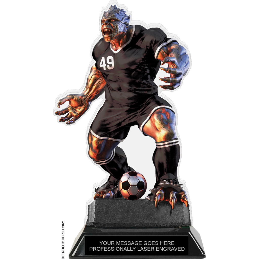 Beast Soccer Choose Your Number Acrylic Trophy - 8.5 inch Black [TACR85-BST-SC-BLK-Q]