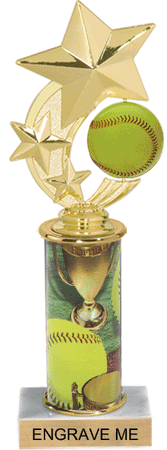 Softball Shooting Star Spinning Trophy [TSSS10-SB]