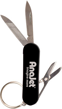 3 Function Pocket Knife Keychain- Black [PKTKF002BK]