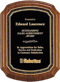 American Walnut Plaque with Florentine Border 9"x12" [TDP3162]