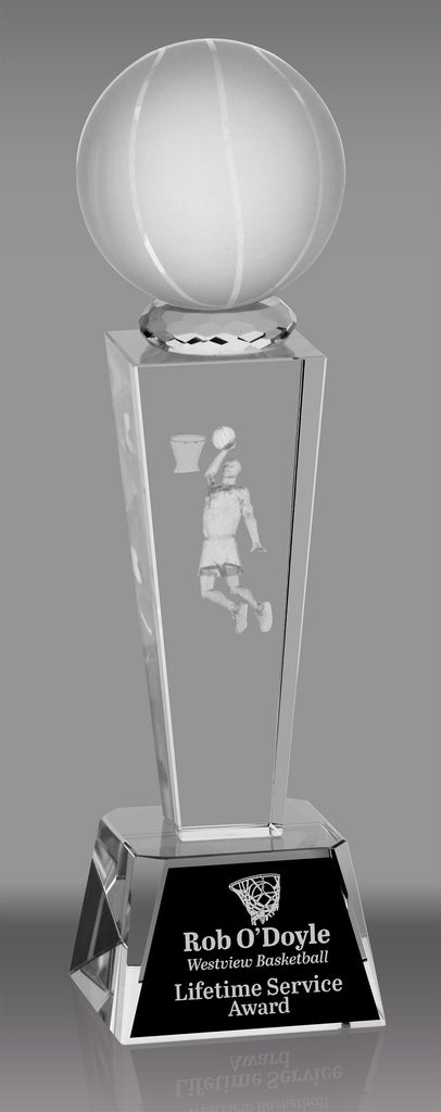 Basketball Male 3D Laser Crystal Trophy [CRL3D-BKM]