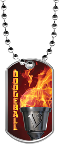 Dodgeball Flaming Torch Dog Tags [DTFLM-DGBL-105]