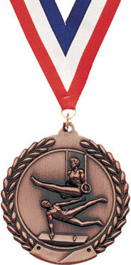 2.75 in Gymnastics Male Wreath Framed Medal- Bronze [M311-GM-B]