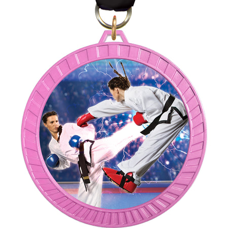2.5" Pink Sunray Medal [MSR25-PNK]
