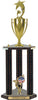 Wood Column 3-Post Trophy w/ Insert [TWD3P31]