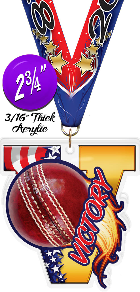 Cricket Victory Colorix Acrylic Medal [MACR2-V-CRKT-Q]